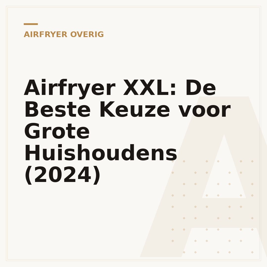 Airfryer XXL: De Beste Keuze voor Grote Huishoudens (2024)