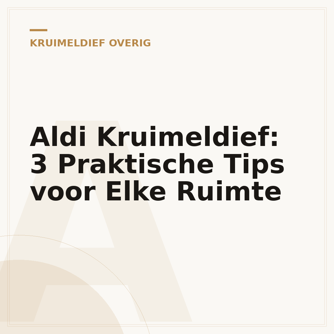 Aldi Kruimeldief: 3 Praktische Tips voor Elke Ruimte