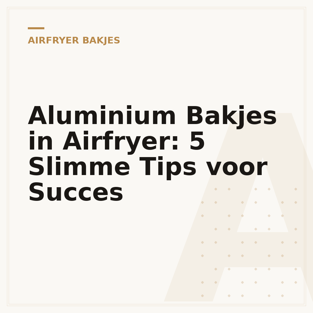 Aluminium Bakjes in Airfryer: 5 Slimme Tips voor Succes