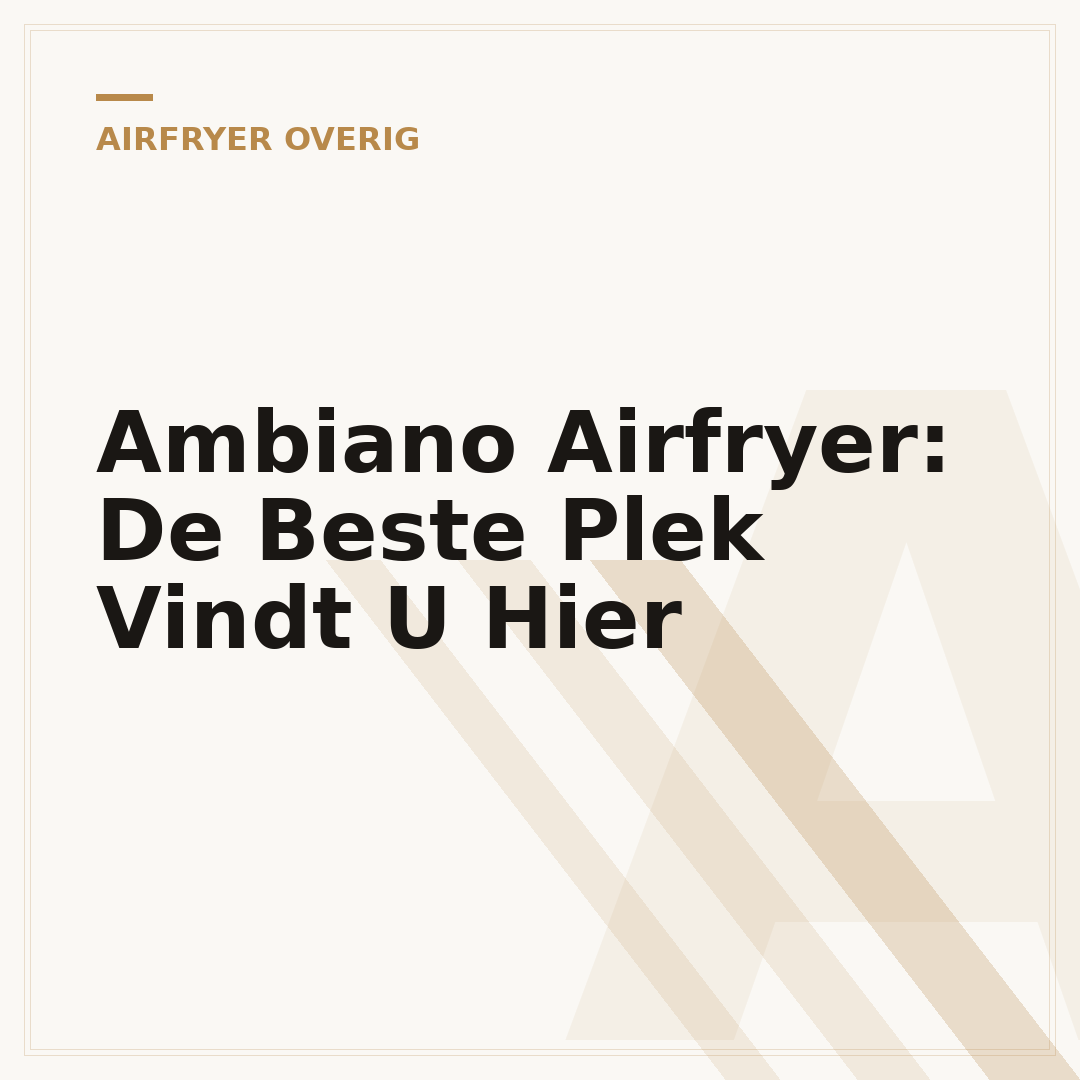 Ambiano Airfryer: De Beste Plek Vindt U Hier