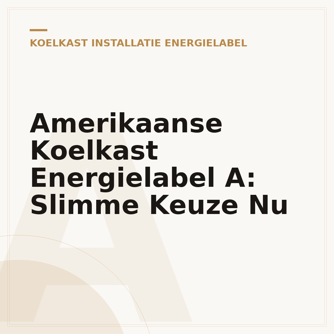 Amerikaanse Koelkast Energielabel A: Slimme Keuze Nu