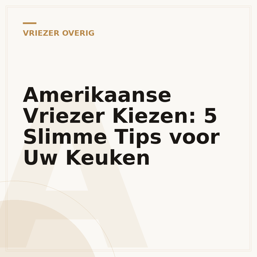Amerikaanse Vriezer Kiezen: 5 Slimme Tips voor Uw Keuken