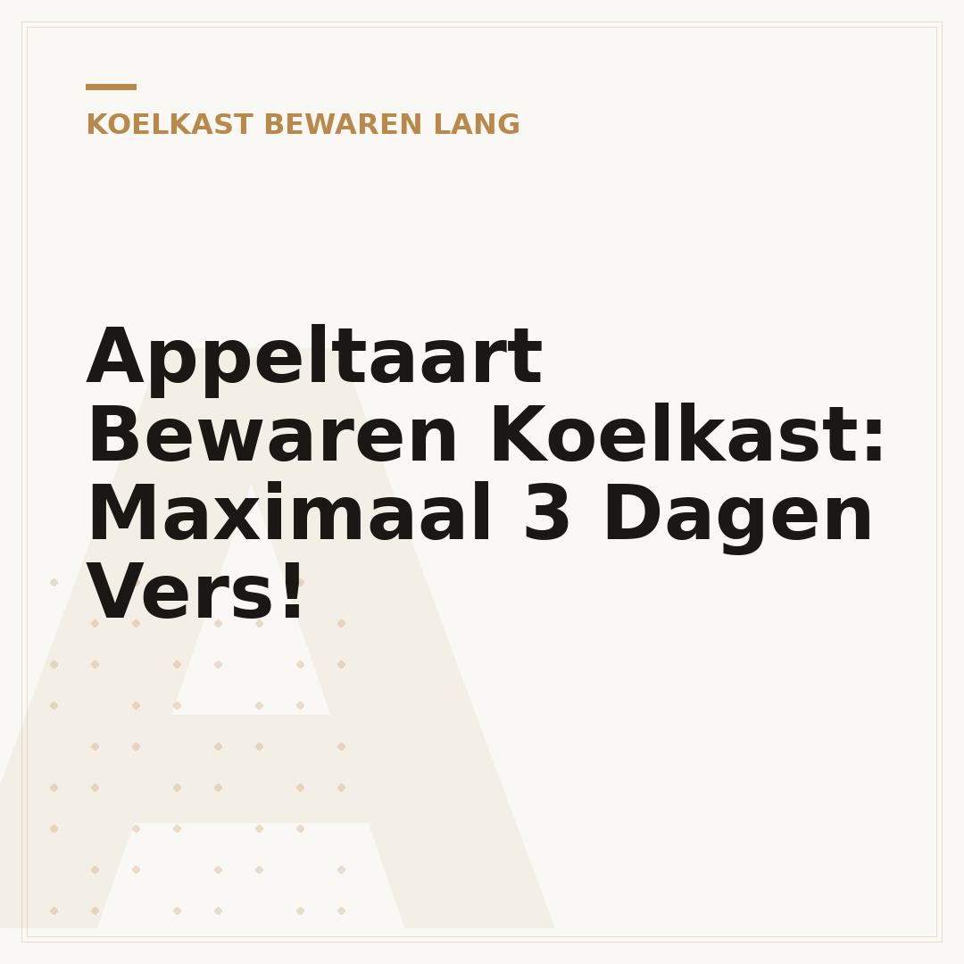 Appeltaart Bewaren Koelkast: Maximaal 3 Dagen Vers!