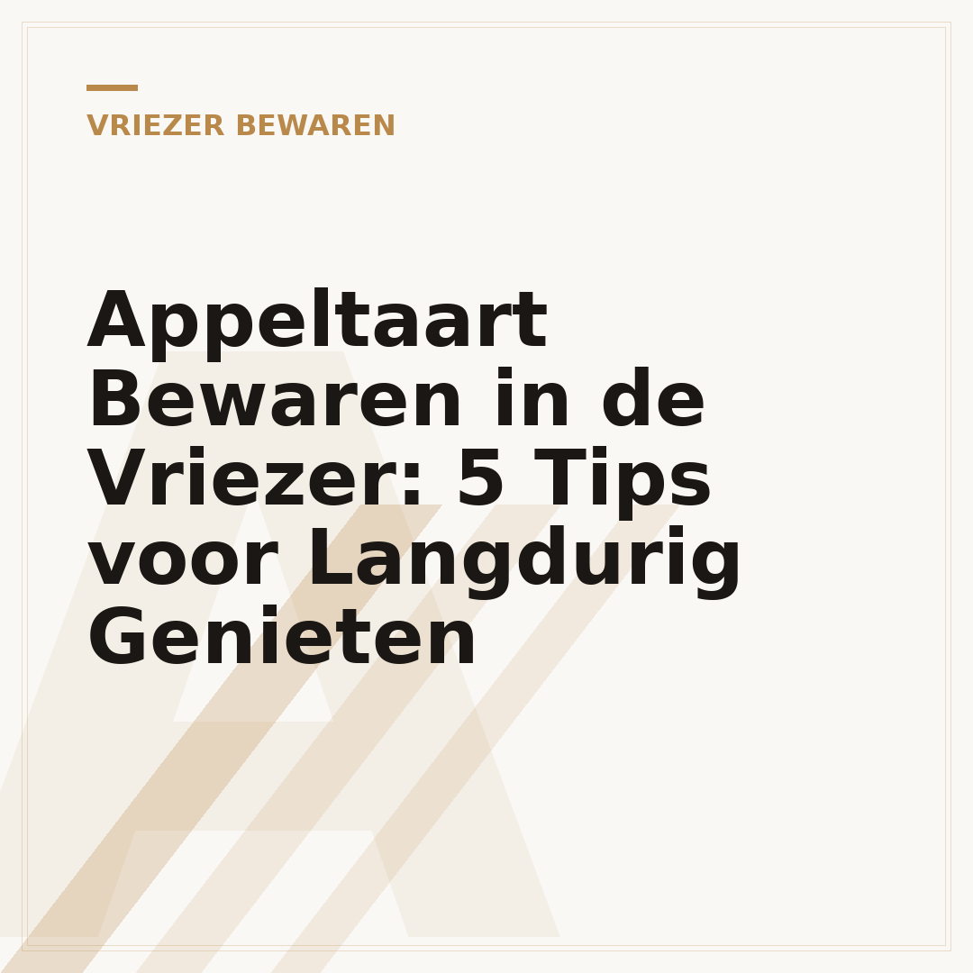 Appeltaart Bewaren in de Vriezer: 5 Tips voor Langdurig Genieten