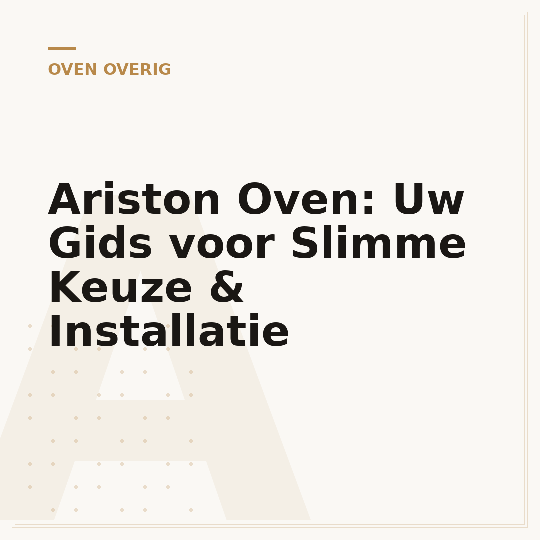 Ariston Oven: Uw Gids voor Slimme Keuze & Installatie