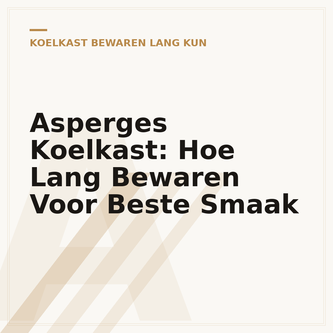 Asperges Koelkast: Hoe Lang Bewaren Voor Beste Smaak