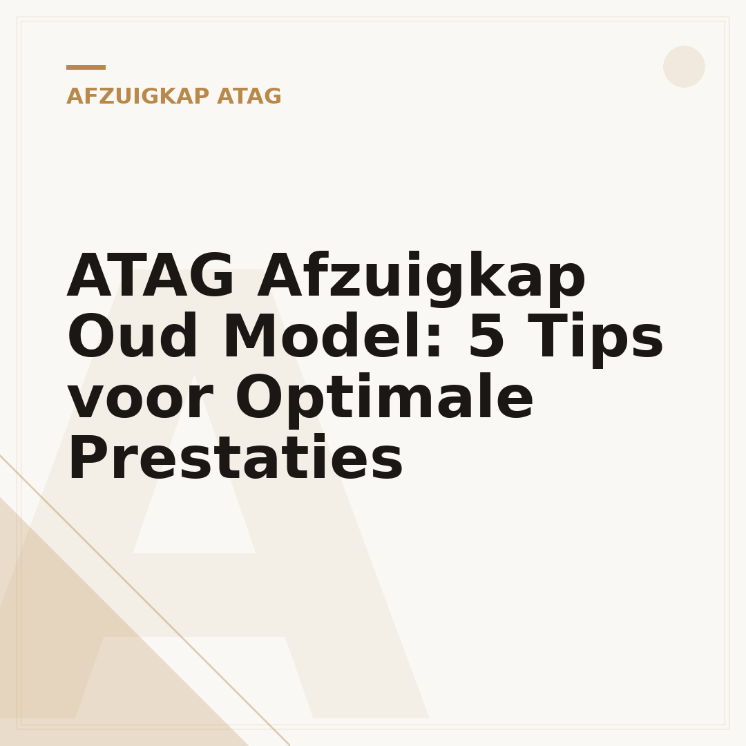 ATAG Afzuigkap Oud Model: 5 Tips voor Optimale Prestaties