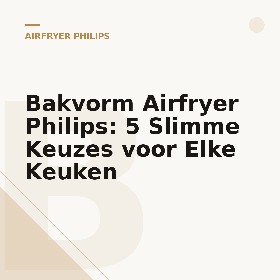 Bakvorm Airfryer Philips: 5 Slimme Keuzes voor Elke Keuken