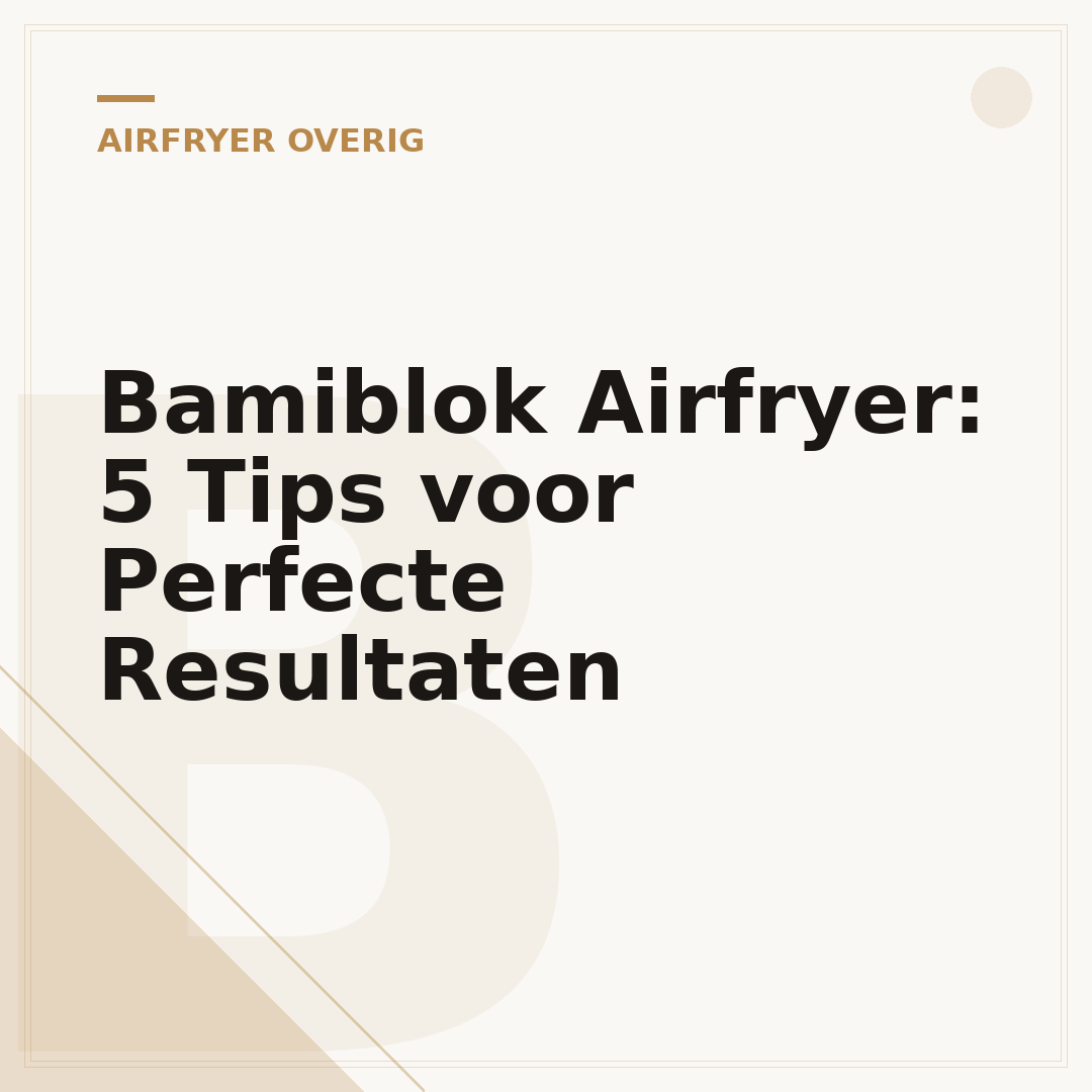 Bamiblok Airfryer: 5 Tips voor Perfecte Resultaten