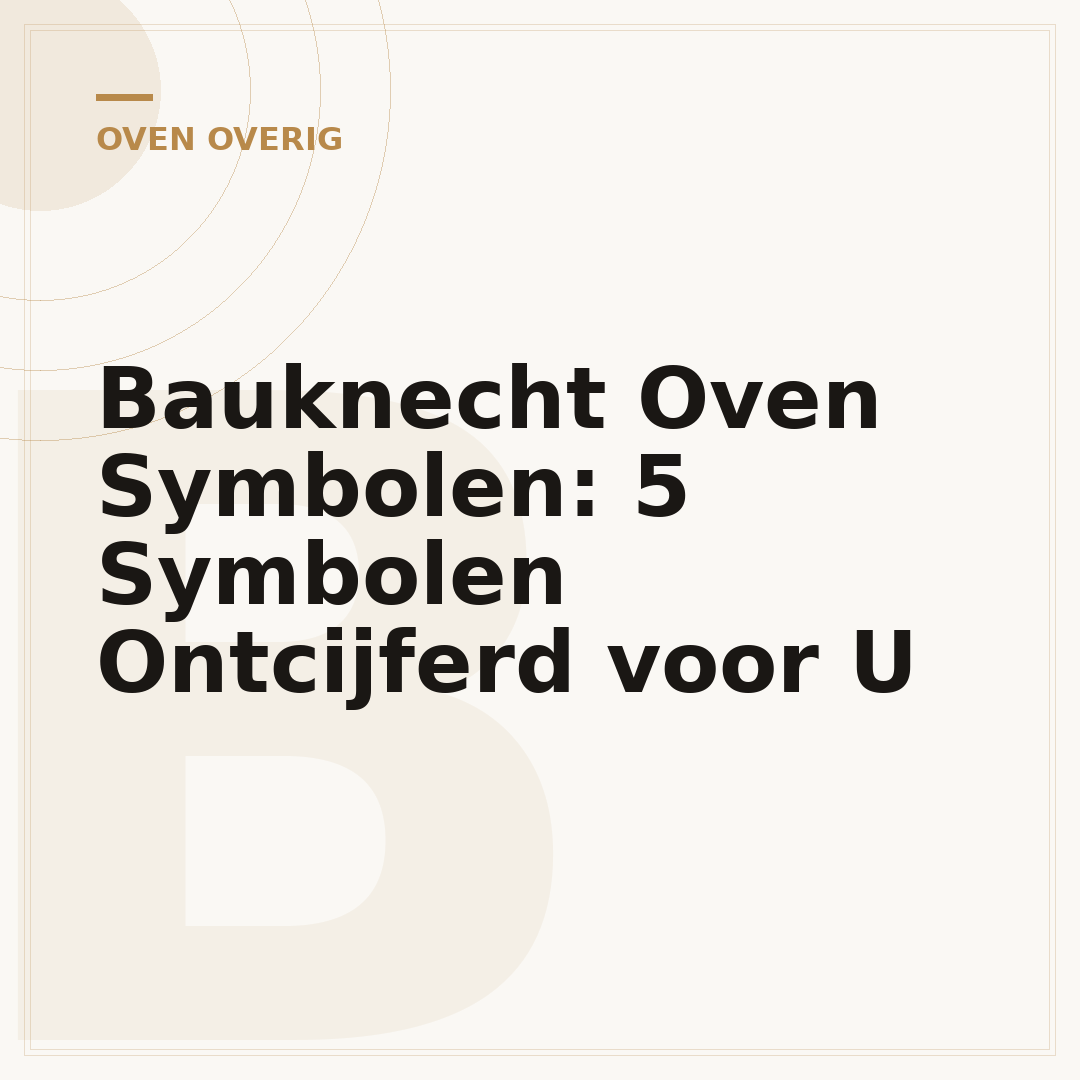 Bauknecht Oven Symbolen: 5 Symbolen Ontcijferd voor U