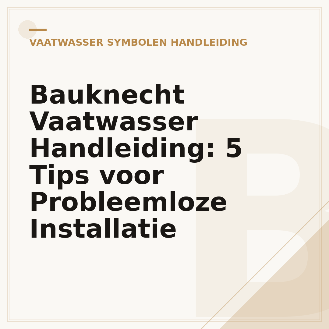 Bauknecht Vaatwasser Handleiding: 5 Tips voor Probleemloze Installatie