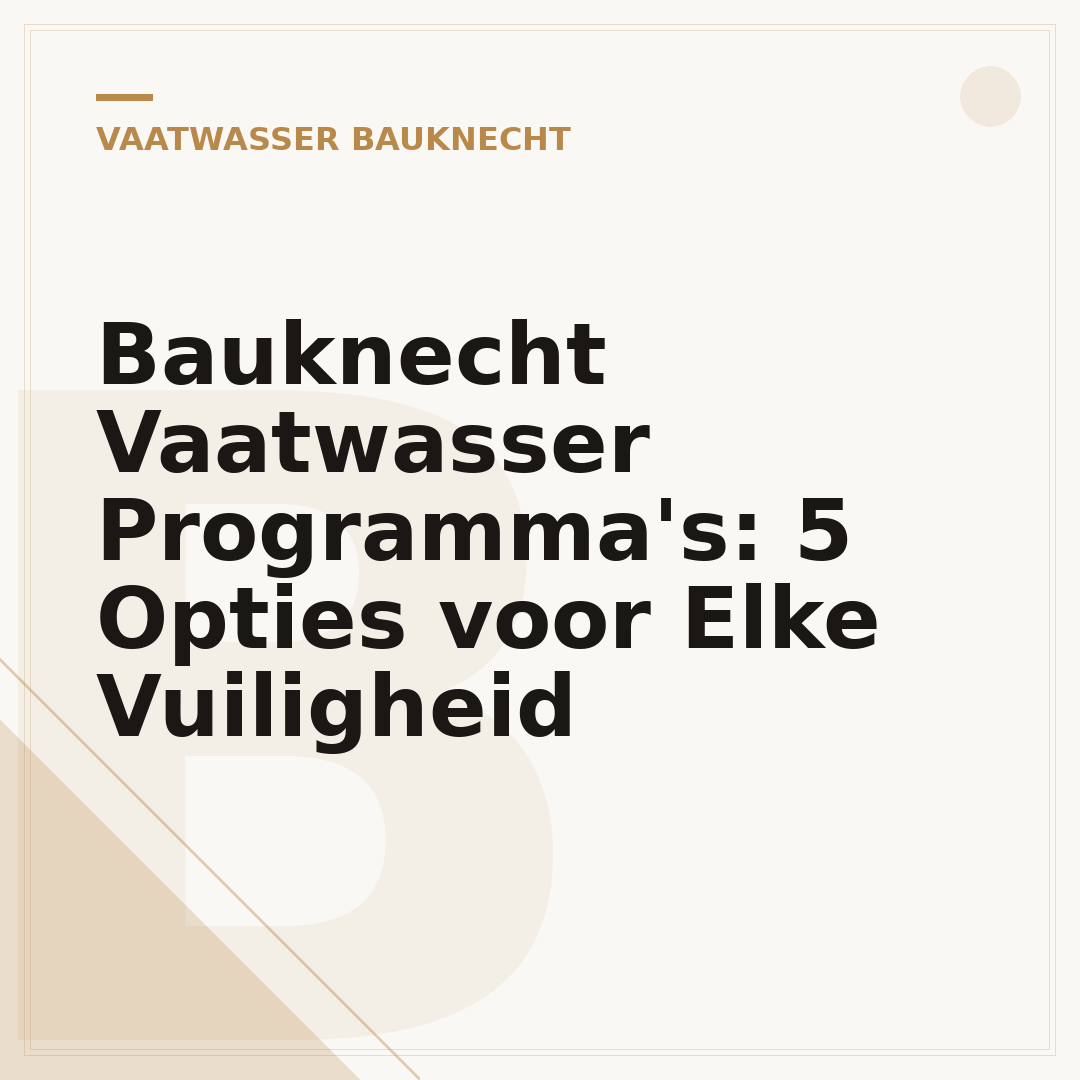 Bauknecht Vaatwasser Programma's: 5 Opties voor Elke Vuiligheid