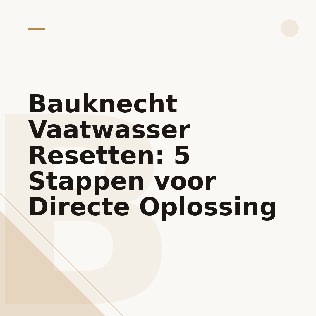 Bauknecht Vaatwasser Resetten: 5 Stappen voor Directe Oplossing