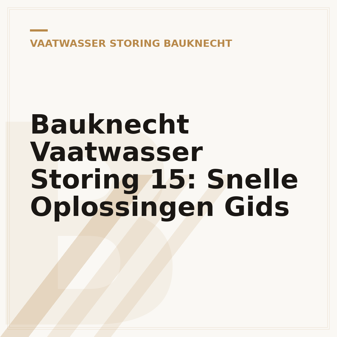 Bauknecht Vaatwasser Storing 15: Snelle Oplossingen Gids