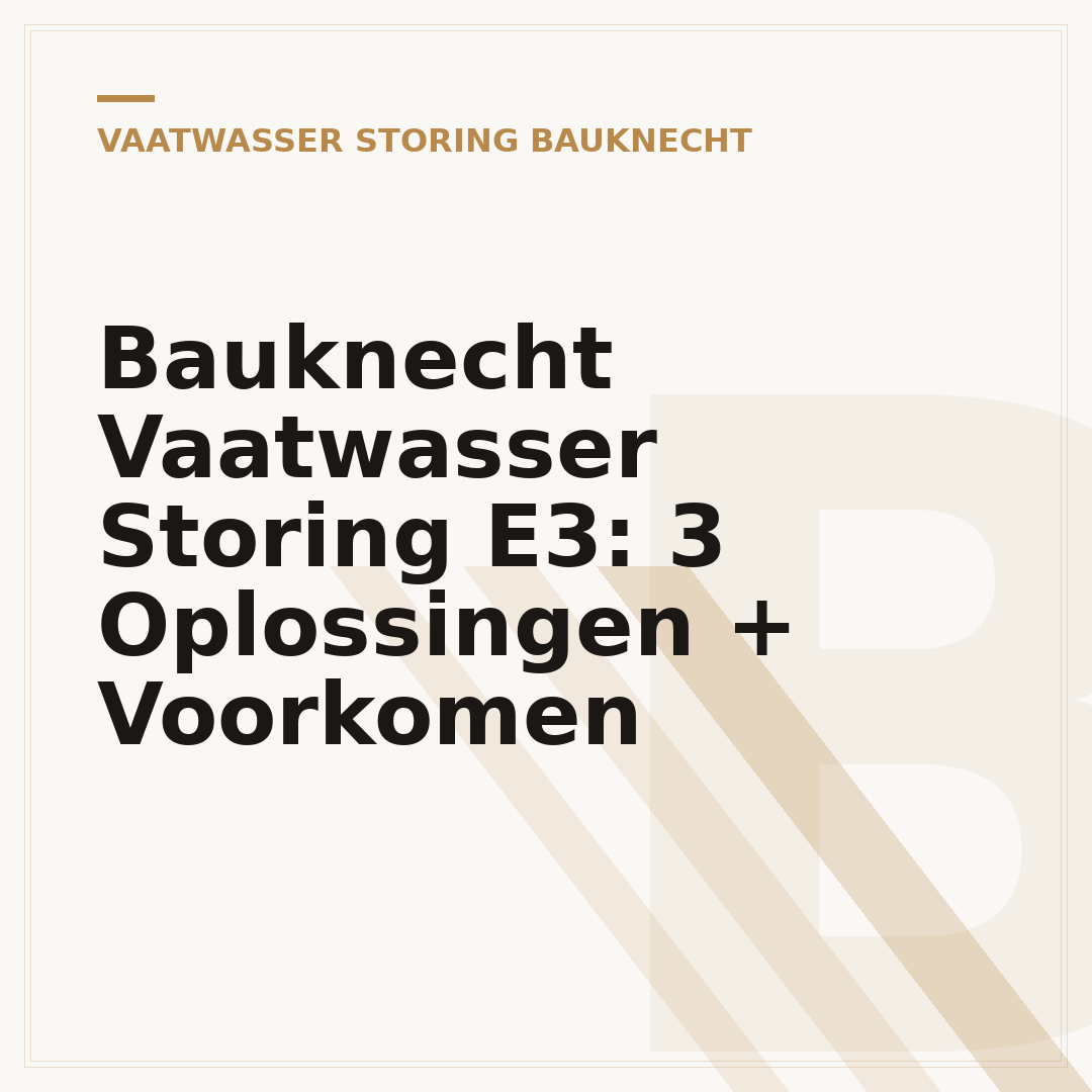 Bauknecht Vaatwasser Storing E3: 3 Oplossingen + Voorkomen