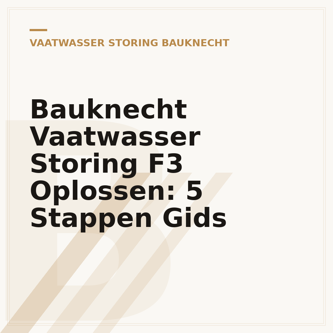 Bauknecht Vaatwasser Storing F3 Oplossen: 5 Stappen Gids