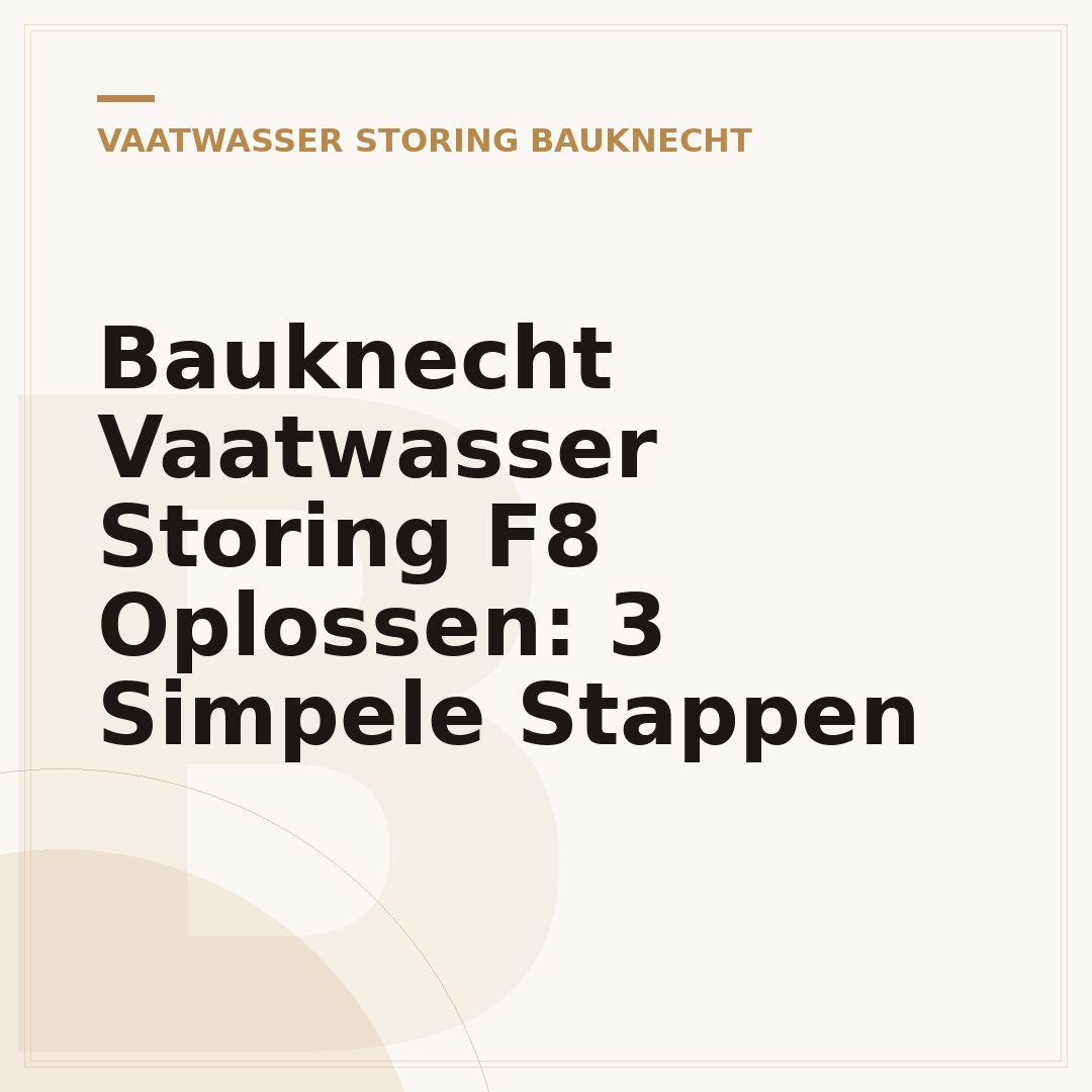 Bauknecht Vaatwasser Storing F8 Oplossen: 3 Simpele Stappen