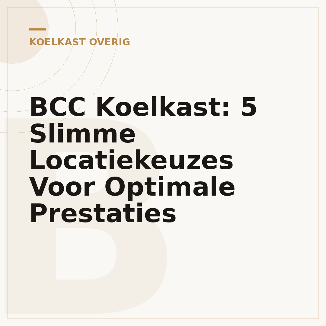 BCC Koelkast: 5 Slimme Locatiekeuzes Voor Optimale Prestaties