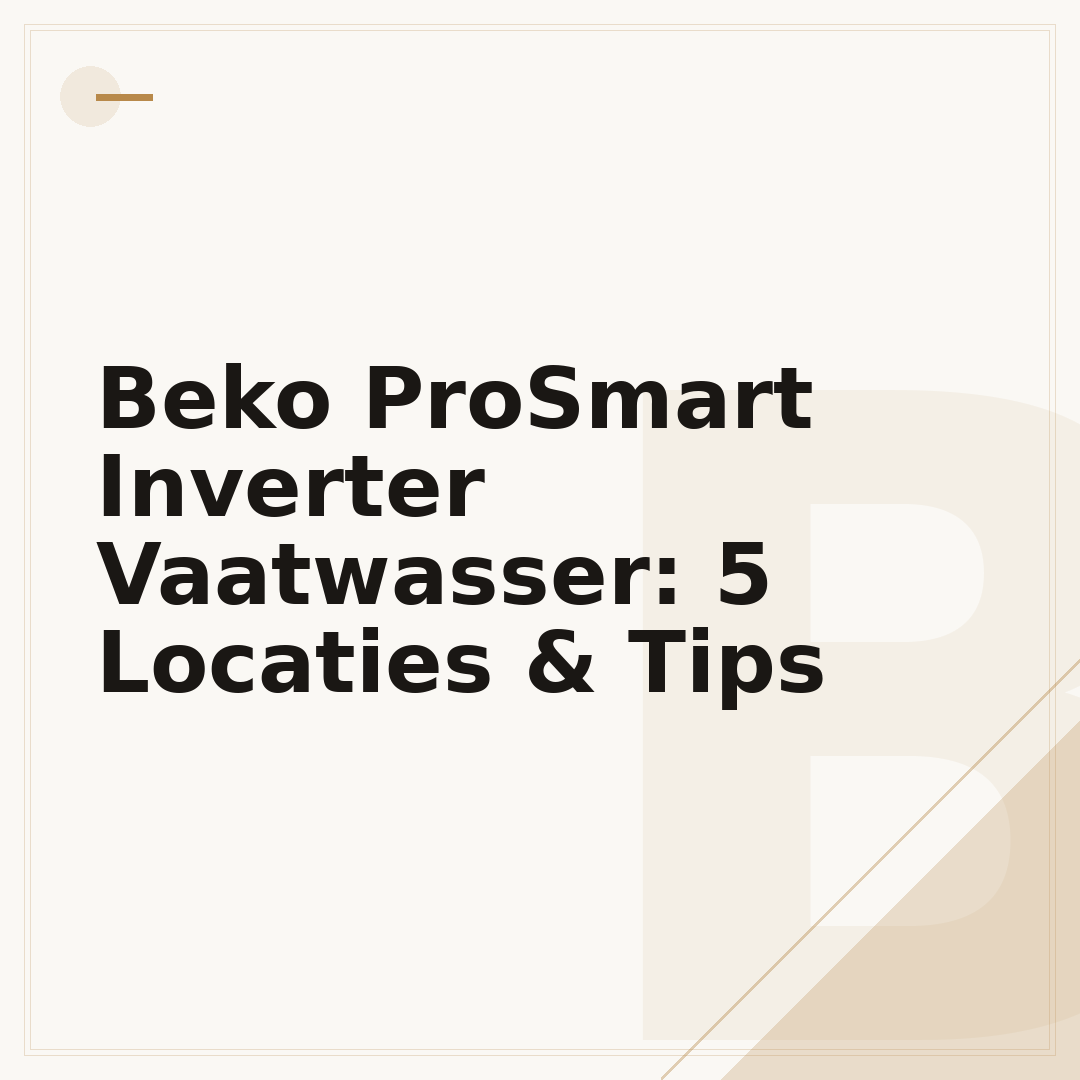 Beko ProSmart Inverter Vaatwasser: 5 Locaties & Tips