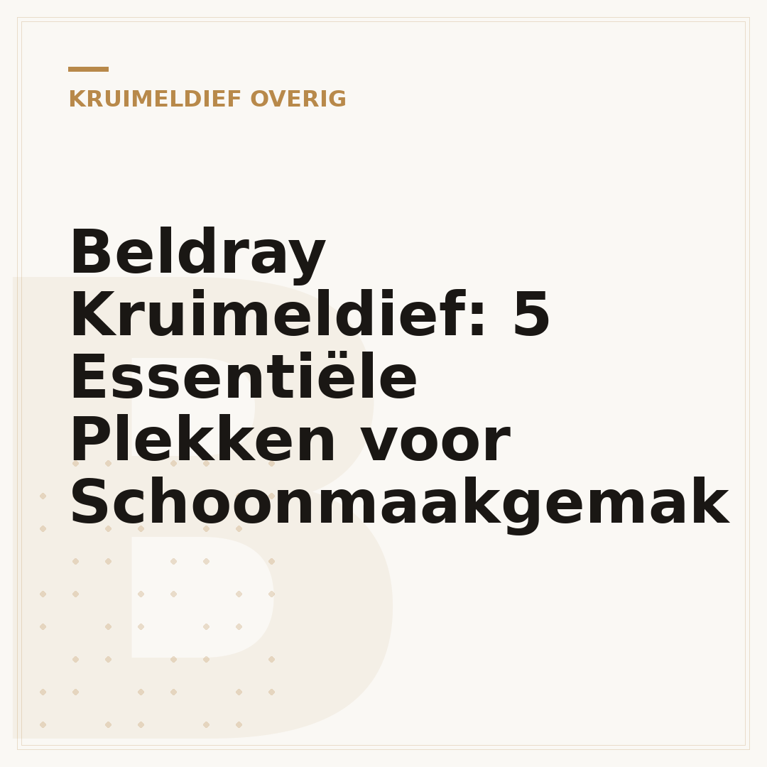 Beldray Kruimeldief: 5 Essentiële Plekken voor Schoonmaakgemak