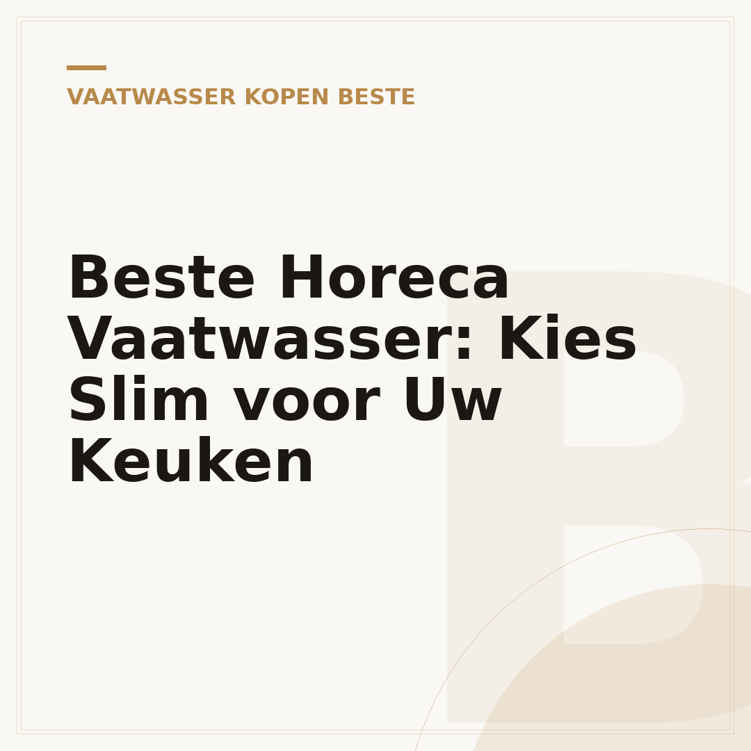 Beste Horeca Vaatwasser: Kies Slim voor Uw Keuken