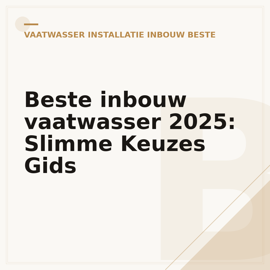Beste inbouw vaatwasser 2025: Slimme Keuzes Gids