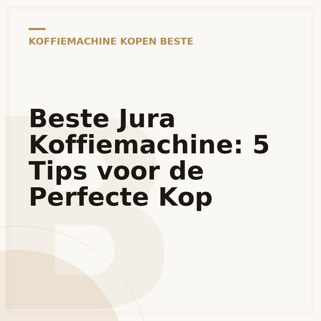 Beste Jura Koffiemachine: 5 Tips voor de Perfecte Kop