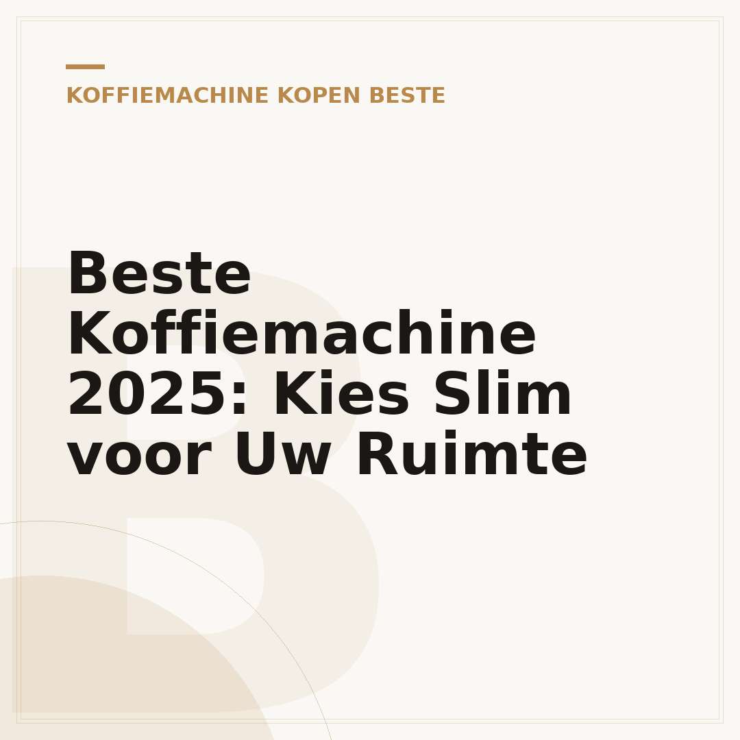 Beste Koffiemachine 2025: Kies Slim voor Uw Ruimte