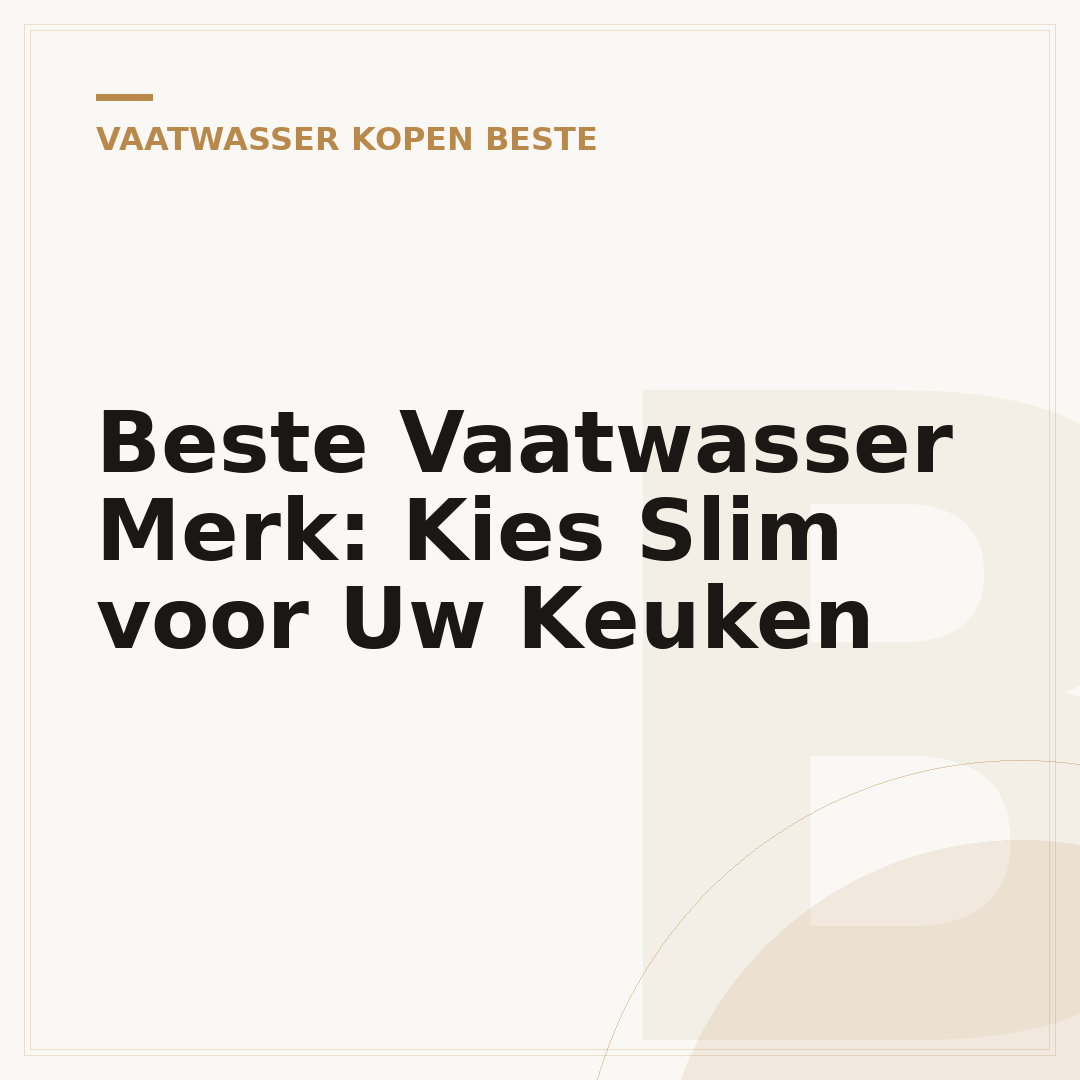 Beste Vaatwasser Merk: Kies Slim voor Uw Keuken