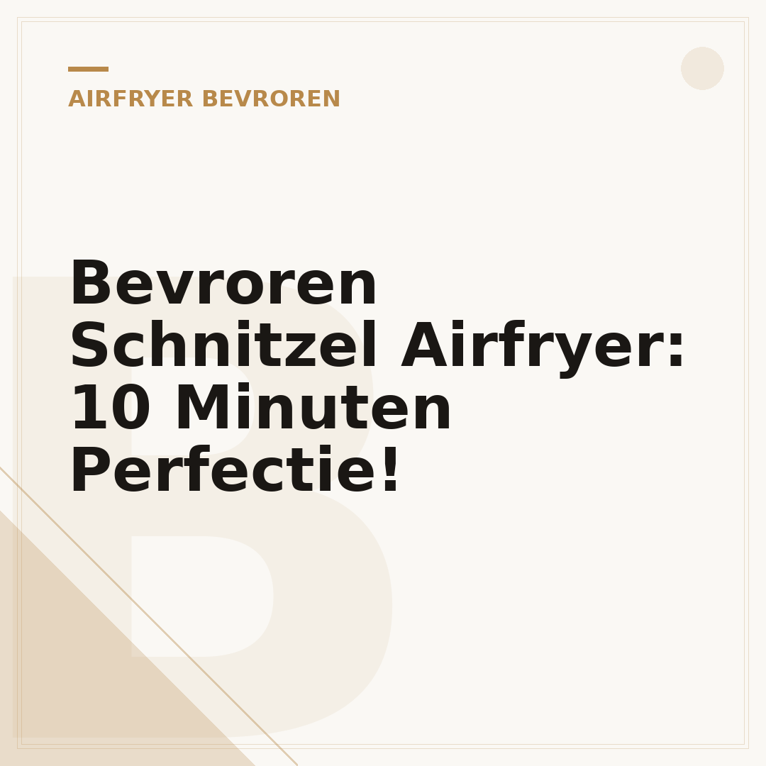 Bevroren Schnitzel Airfryer: 10 Minuten Perfectie!