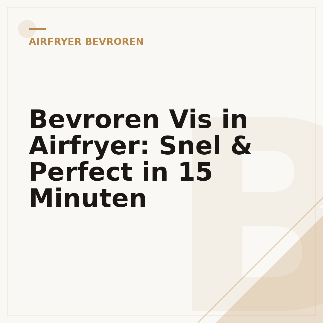 Bevroren Vis in Airfryer: Snel & Perfect in 15 Minuten