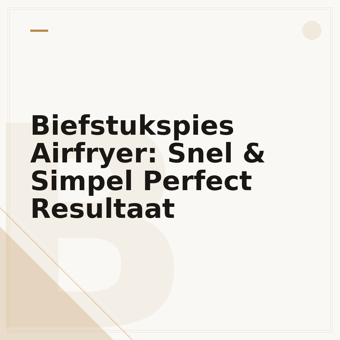 Biefstukspies Airfryer: Snel & Simpel Perfect Resultaat