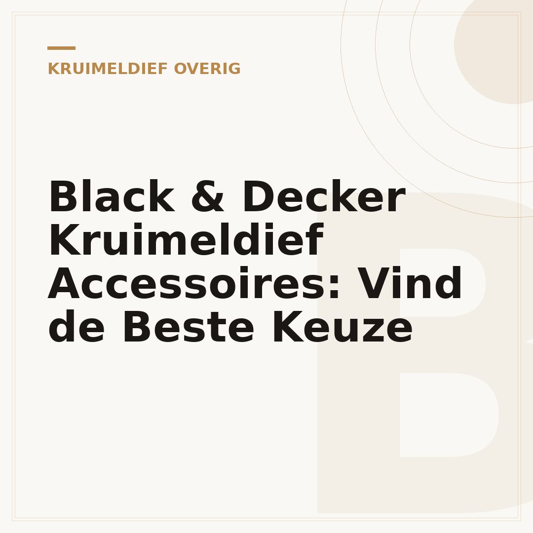Black & Decker Kruimeldief Accessoires: Vind de Beste Keuze