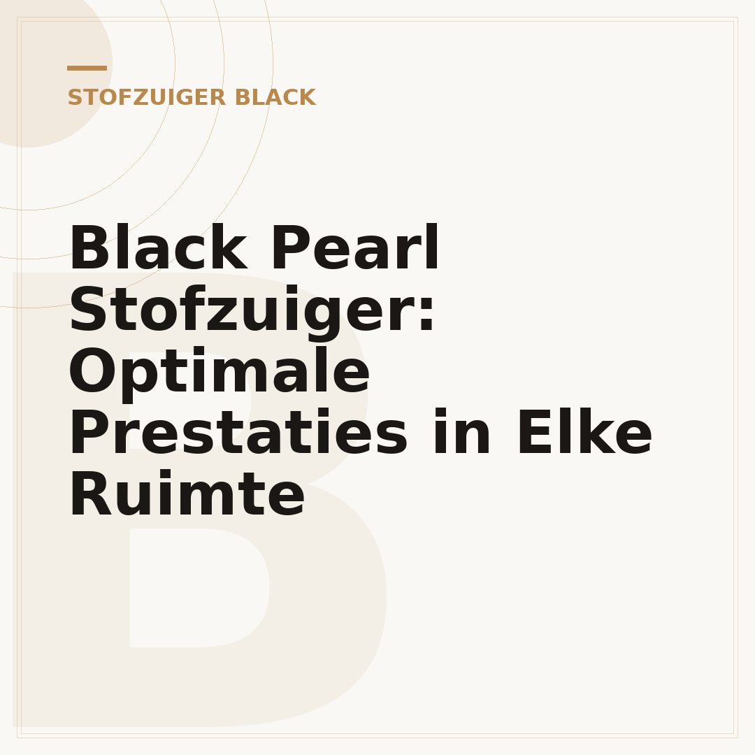 Black Pearl Stofzuiger: Optimale Prestaties in Elke Ruimte