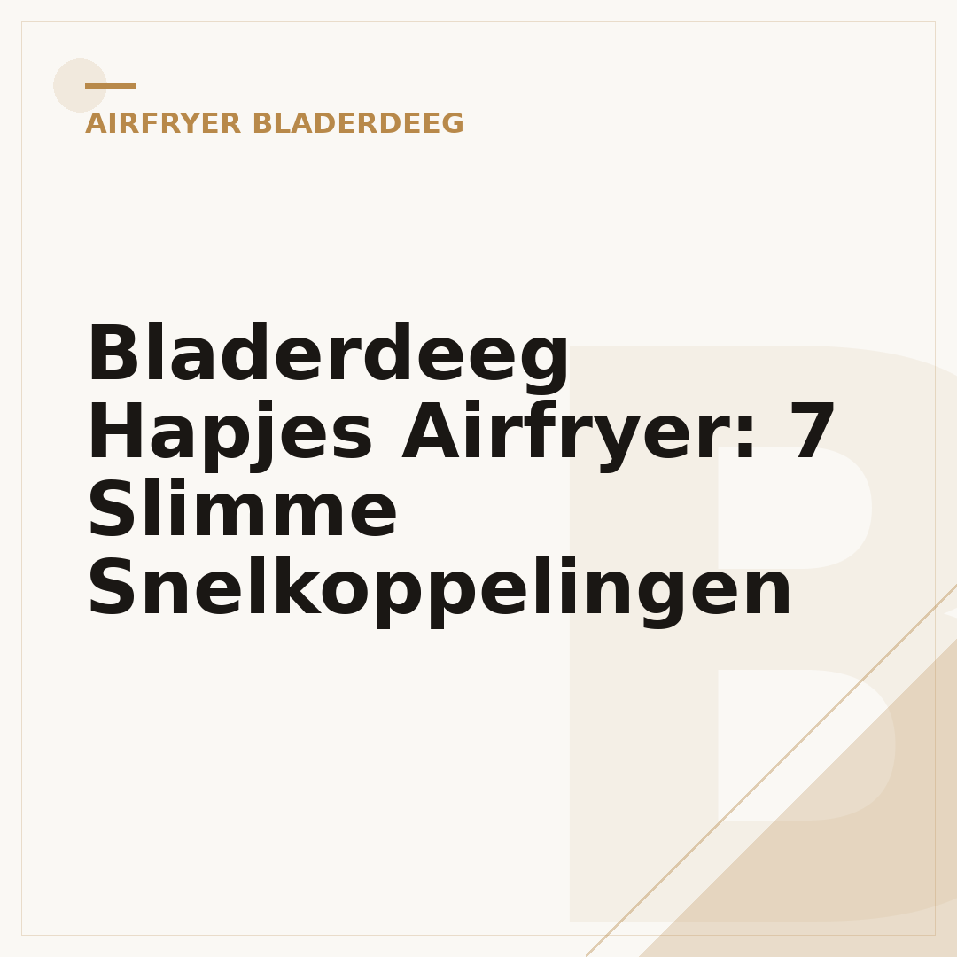 Bladerdeeg Hapjes Airfryer: 7 Slimme Snelkoppelingen