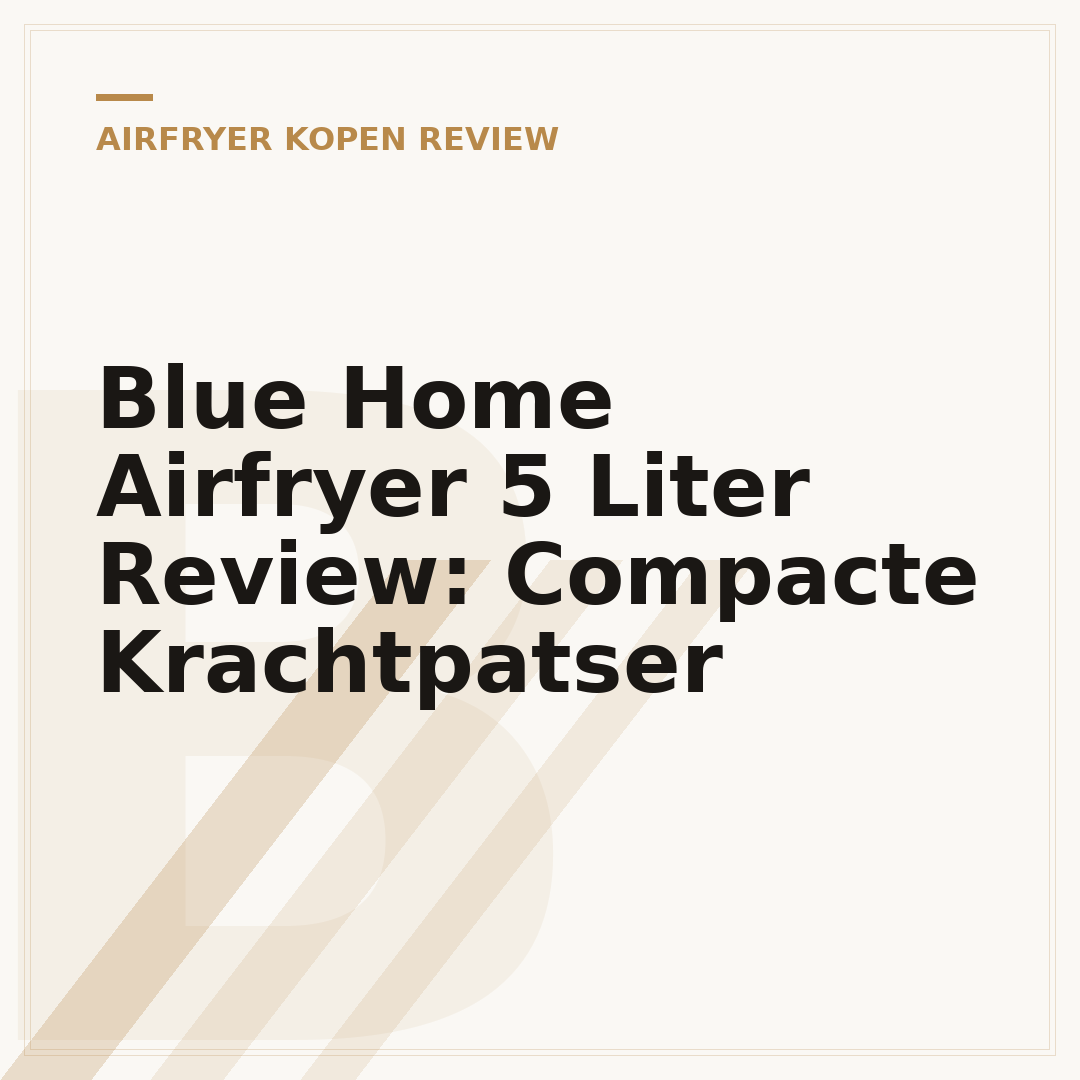 Blue Home Airfryer 5 Liter Review: Compacte Krachtpatser