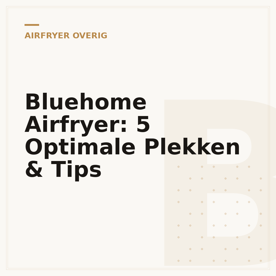 Bluehome Airfryer: 5 Optimale Plekken & Tips