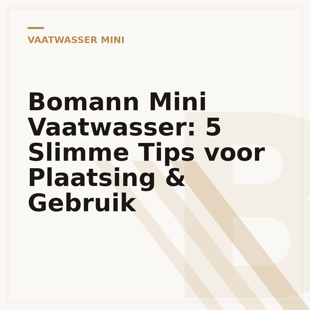 Bomann Mini Vaatwasser: 5 Slimme Tips voor Plaatsing & Gebruik