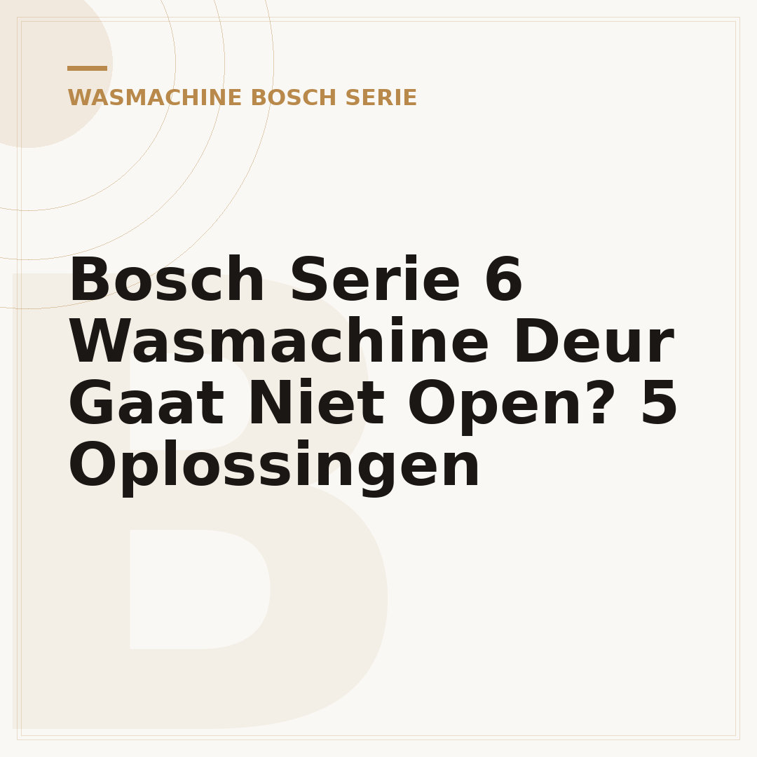 Bosch Serie 6 Wasmachine Deur Gaat Niet Open? 5 Oplossingen