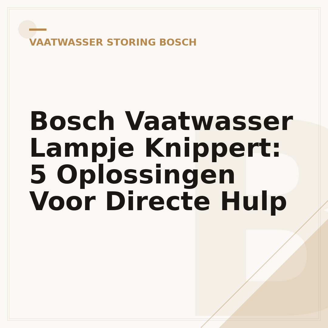 Bosch Vaatwasser Lampje Knippert: 5 Oplossingen Voor Directe Hulp