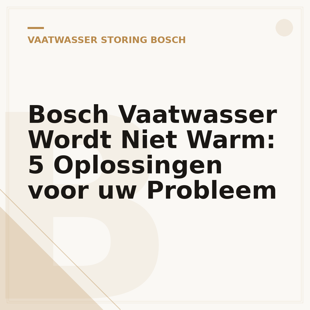 Bosch Vaatwasser Wordt Niet Warm: 5 Oplossingen voor uw Probleem
