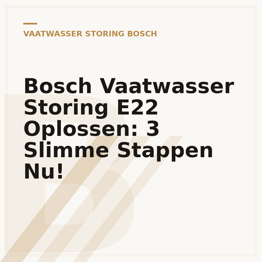 Bosch Vaatwasser Storing E22 Oplossen: 3 Slimme Stappen Nu!
