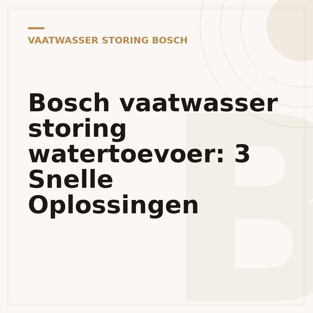 Bosch vaatwasser storing watertoevoer: 3 Snelle Oplossingen