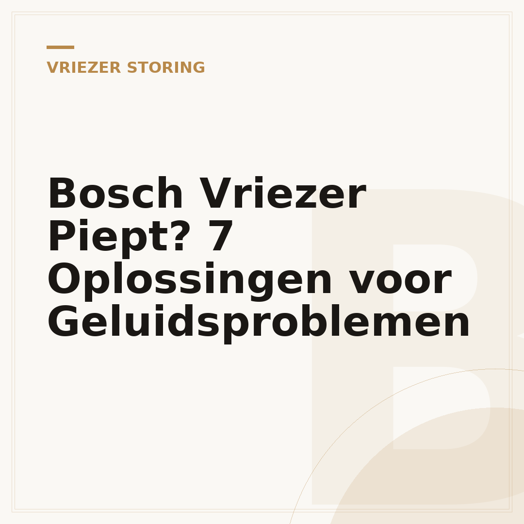 Bosch Vriezer Piept? 7 Oplossingen voor Geluidsproblemen