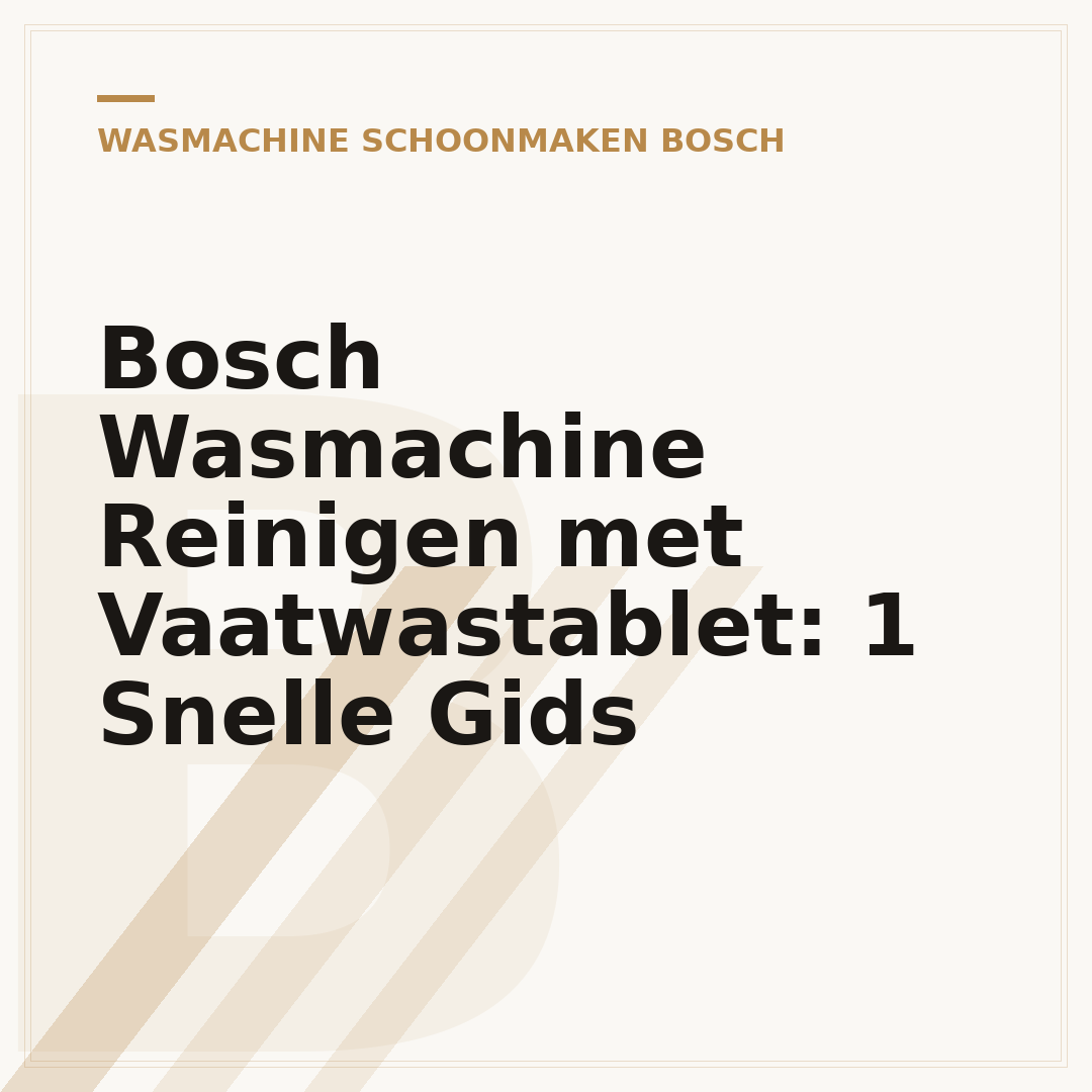 Bosch Wasmachine Reinigen met Vaatwastablet: 1 Snelle Gids