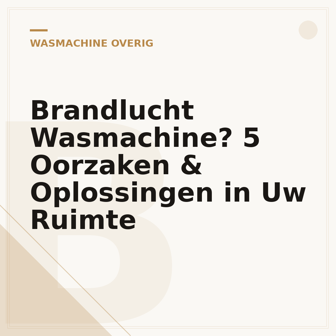 Brandlucht Wasmachine? 5 Oorzaken & Oplossingen in Uw Ruimte