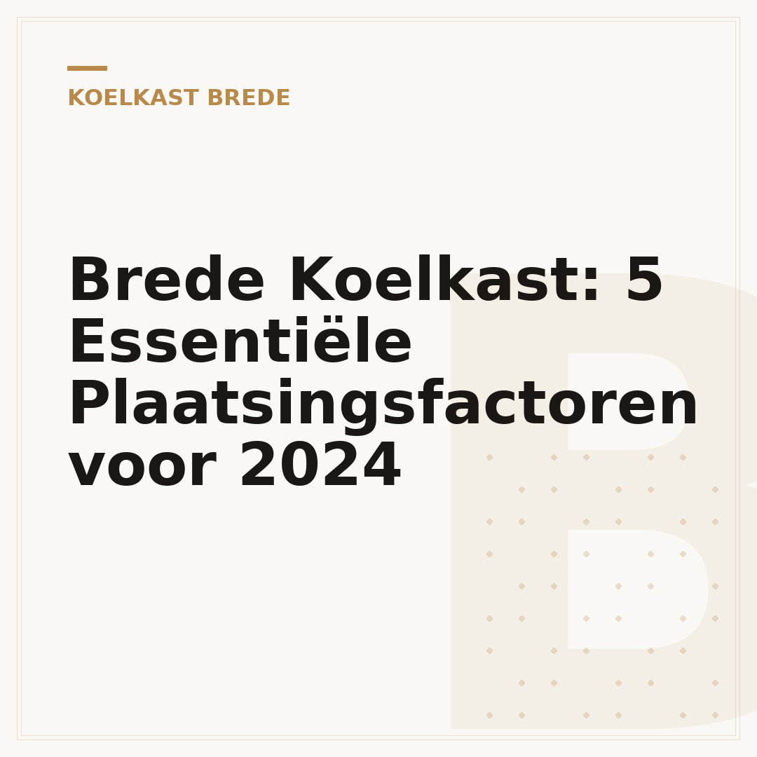 Brede Koelkast: 5 Essentiële Plaatsingsfactoren voor 2024