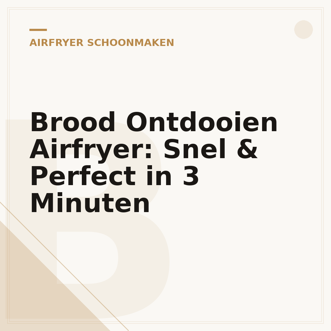 Brood Ontdooien Airfryer: Snel & Perfect in 3 Minuten