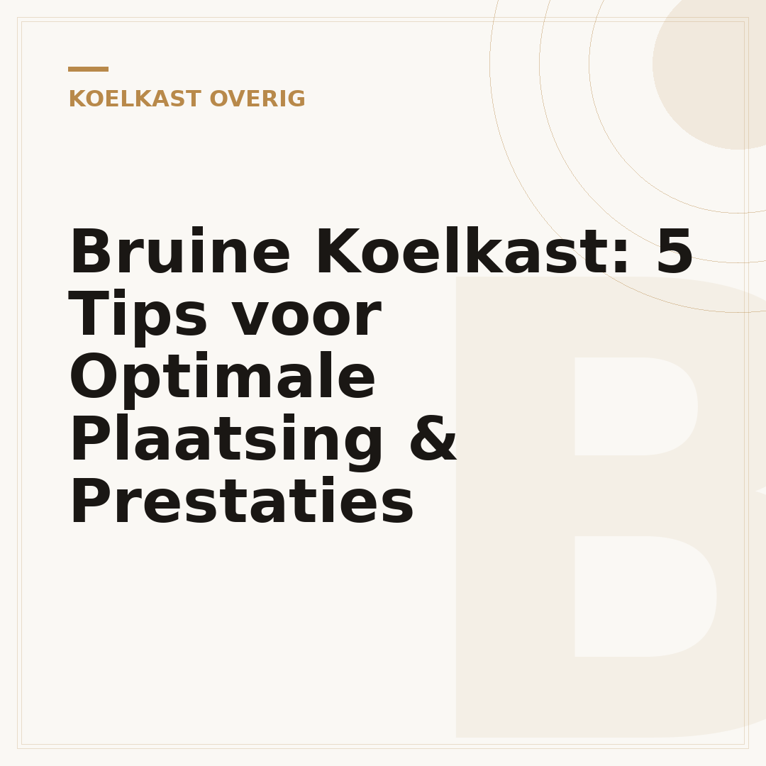 Bruine Koelkast: 5 Tips voor Optimale Plaatsing & Prestaties