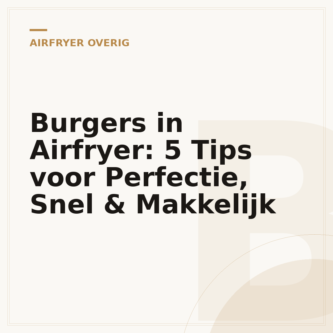Burgers in Airfryer: 5 Tips voor Perfectie, Snel & Makkelijk